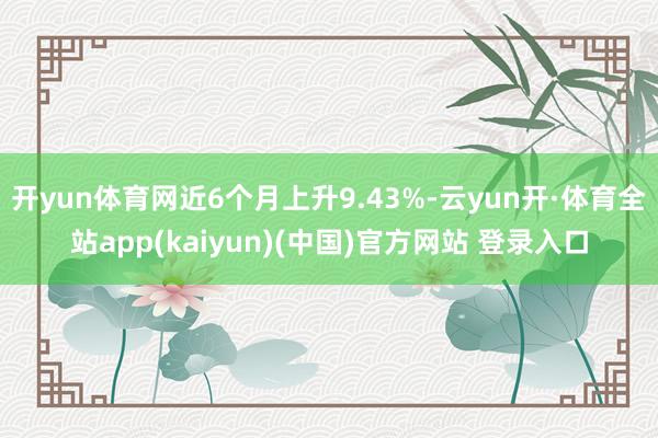 开yun体育网近6个月上升9.43%-云yun开·体育全站app(kaiyun)(中国)官方网站 登录入口