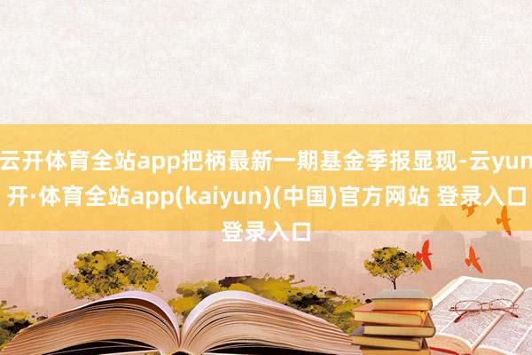 云开体育全站app把柄最新一期基金季报显现-云yun开·体育全站app(kaiyun)(中国)官方网站 登录入口