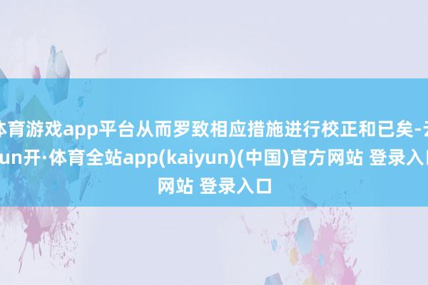 体育游戏app平台从而罗致相应措施进行校正和已矣-云yun开·体育全站app(kaiyun)(中国)官方网站 登录入口