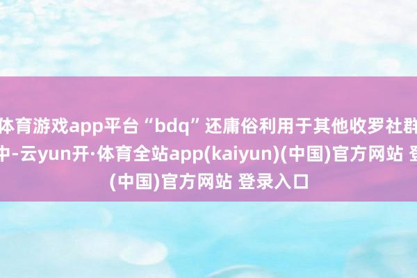 体育游戏app平台“bdq”还庸俗利用于其他收罗社群和场景中-云yun开·体育全站app(kaiyun)(中国)官方网站 登录入口