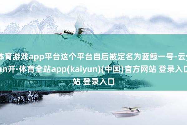 体育游戏app平台这个平台自后被定名为蓝鲸一号-云yun开·体育全站app(kaiyun)(中国)官方网站 登录入口
