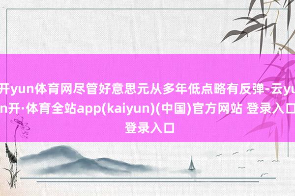 开yun体育网尽管好意思元从多年低点略有反弹-云yun开·体育全站app(kaiyun)(中国)官方网站 登录入口