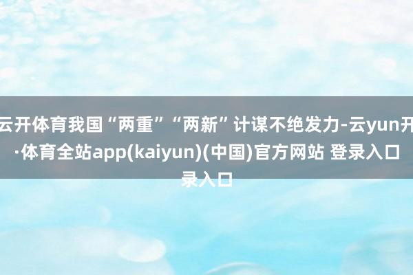 云开体育我国“两重”“两新”计谋不绝发力-云yun开·体育全站app(kaiyun)(中国)官方网站 登录入口
