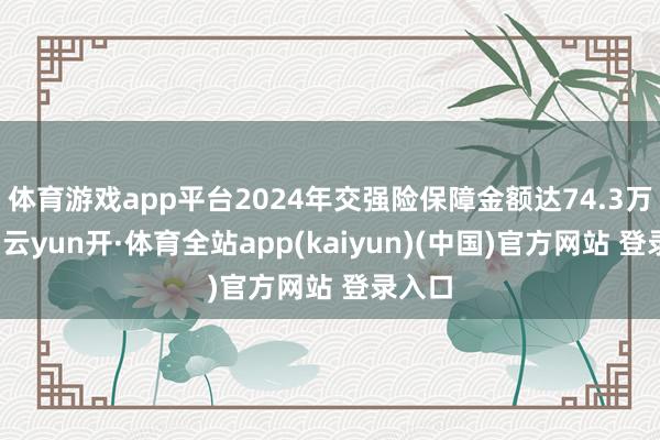 体育游戏app平台2024年交强险保障金额达74.3万亿元-云yun开·体育全站app(kaiyun)(中国)官方网站 登录入口