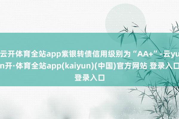 云开体育全站app紫银转债信用级别为“AA+”-云yun开·体育全站app(kaiyun)(中国)官方网站 登录入口