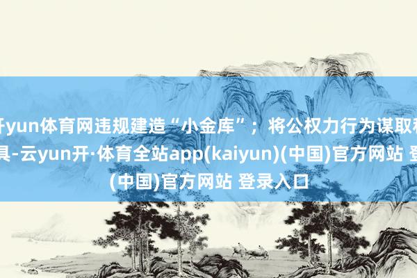 开yun体育网违规建造“小金库”；将公权力行为谋取私利的器具-云yun开·体育全站app(kaiyun)(中国)官方网站 登录入口